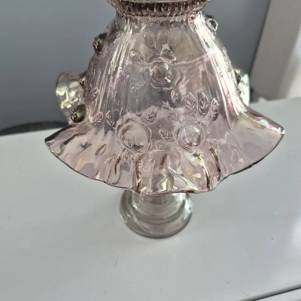 Fenton/homco Vintage Dusty Irridecent Rose Fairy Lamp - Picture 5 of 9